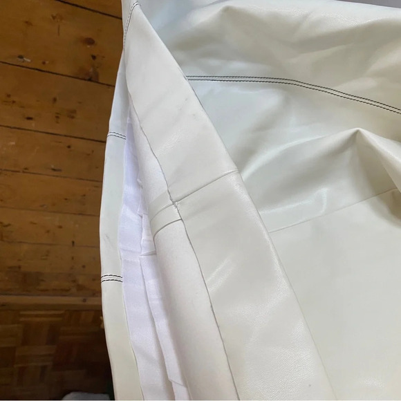 MARIA MCMANUS Topstitch Detail V-neck Midi Dress In Ivory Size 2 - Picture 9 of 12